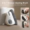 2 in 1 Window Track Cleaning Brush Tools, Hard Bristle Crevice Cleaning Brush, Multifunctional Gap Scrub Brush with Hidden Scraper, Groove Cleaning Brush for Sliding Door Track, Window Sill (Gray) view 4