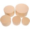 Alipis Kraft Paper Storage Boxes 5pcs Set, DIY Painting Circular Wrapping Boxes for Holiday Decorations, Candy, Jewelry, Cosmetic Storage, Festive Packaging view 1