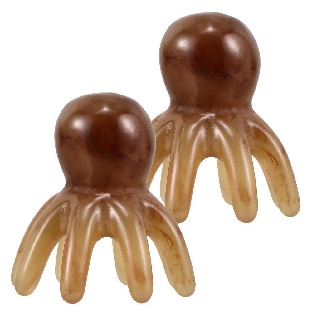 VILLCASE 2pcs Octopus Scalp Scratcher Comb Wide Tooth Head Massage Tool Muscle Relaxation Claw for Scalp Care and Stress Relief in Wellness and Hair Care