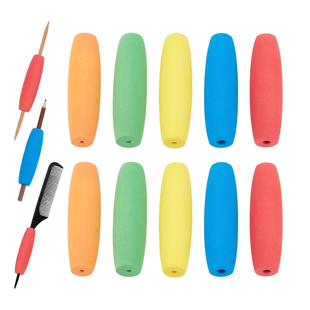 10 Pieces Foam Handle Grips Non-Slip Easy Grip Tubing Foam Built Up Handle for Elderly Disabled Adults Kids