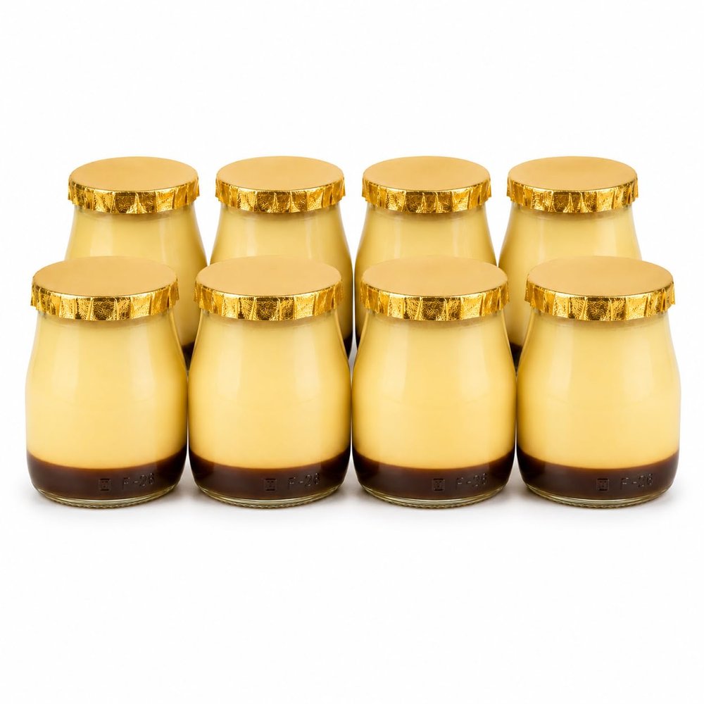 Caramel Flan Dessert Cups, Ready-to-Eat Creamy Custard with Rich Caramel Layer, Product of Canada, 8 Jars, 4.6 oz Each, 37 oz Total