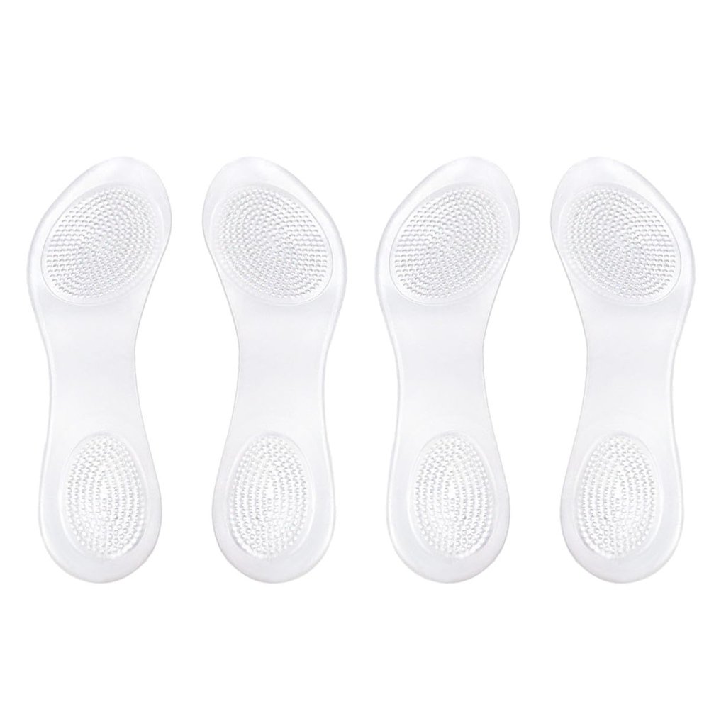 LABRIMP Anti-Slip Massage Insoles for High Heels, Thick Shockproof Shoe Pads with Adhesive and Small Dots, Adjustable Size, 2 Pairs for Womens Foot Comfort and Relief