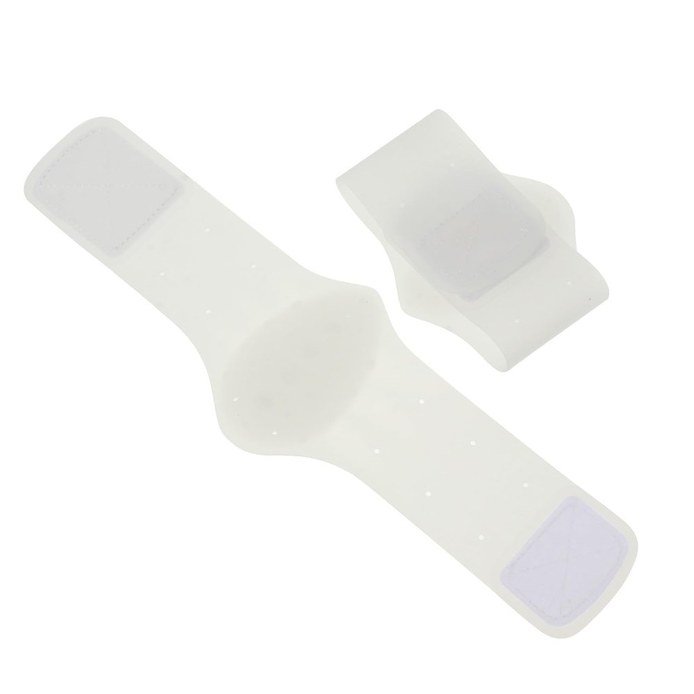 Ciieeo Silicone Foot Arch Support Insoles Pair, Adjustable Elastic Flatfoot Correction Cushions, Soft White Gel Pads for Foot Relief and Heel Protection