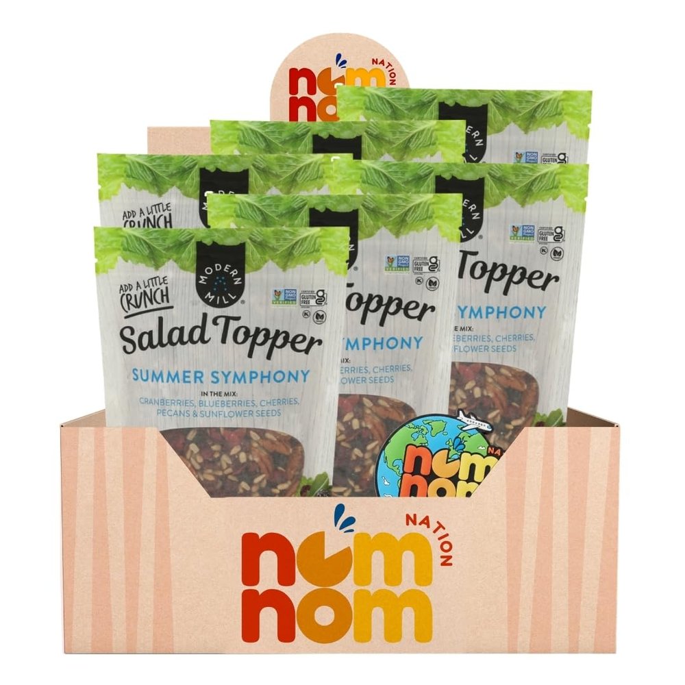 Modern Mill Antioxidant Salad Topper 12 oz Crunchy Blend with Fig and Walnut Pieces Mixed Seed Topping for Greens and Bowls Omega Nut Mix for Snacking with Refrigerator Magnet Pack of 6