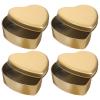 COHEALI Large Heart-shaped Candy Box Set 4pcs Gold Tin Storage Containers for Valentines Day Chocolate and Biscuit Packaging view 1