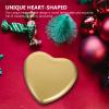COHEALI Large Heart-shaped Candy Box Set 4pcs Gold Tin Storage Containers for Valentines Day Chocolate and Biscuit Packaging view 4