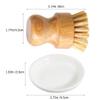 CONGARTENO Kitchen Dish Scrubbers 2pcs Set with Natural Agave Fiber and Draining Holder, Pot Cleaner and Household Dish Brush for Wok and Pan Cleaning view 2