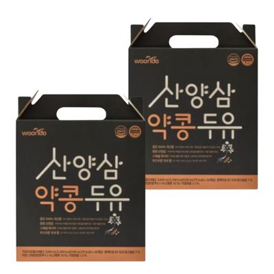 WOORIDO Wild-Cultivated Ginseng Black Soybean Soy Milk, 190ml, . (2 box)
