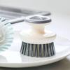 CHILDWEET 2pcs Kitchen Cleaning Brush with Handle Plastic Dish Scrub Brush for Washing Dishes and Pots for Home Kitchen Sink Cleaning Gray view 4