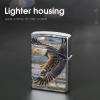 Custom Bald Eagle Flying Lighter Case Personalized Metal Lighter Cover Holder Reusable Shockproof Protective Lighters Without Insert Gift for Men Women Dad Husband view 4
