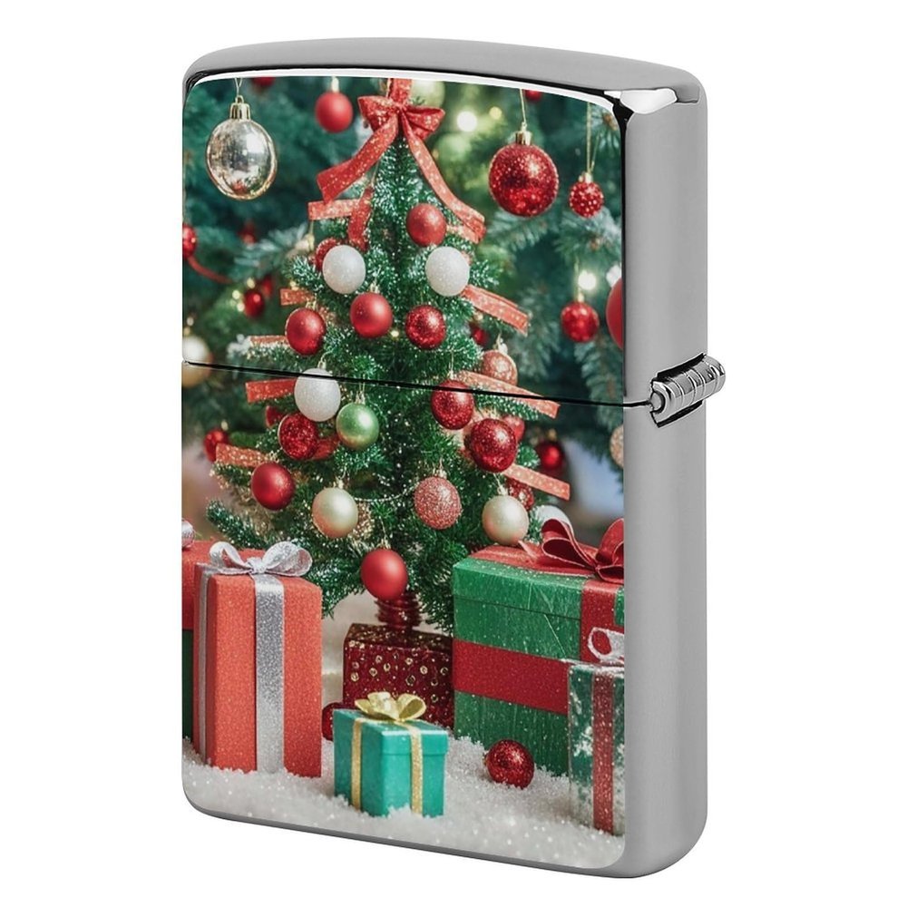 Custom Christmas Decoration Lighter Case Personalized Metal Lighter Cover Holder Reusable Shockproof Protective Lighters Without Insert Gift for Men Women Dad Husband