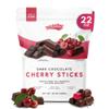 Snackathon Dark Chocolate Cherry Sticks, 22 oz Resealable Bag, Tart Chewy Cherry Jelly Centers Covered in Rich Dark Chocolate, Gourmet Chocolate Candy For Gifting & Holidays, Made in USA view 1