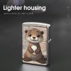 Custom Cartoon Cute Otter Lighter Case Personalized Metal Lighter Cover Holder Reusable Shockproof Protective Lighters Without Insert Gift for Men Women Dad Husband view 4