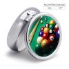 Billiards Pill Box Portable Mini Travel Pill Organizer Holder 3 Compartment Decorative Round Pills Case Exquisite Daily Vitamin Container for Cod Liver Oil view 2