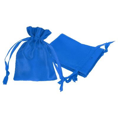 PATIKIL Satin Drawstring Favor Bags, (3.5" x 3", Sapphire) (3Pcs), Satin Gift Bags Gift Pouches with Drawstrings, Suit for - Wedding/Festival/Birthday/Celebration