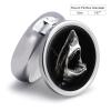 Black Shark Head Pill Box Portable Mini Travel Pill Organizer Holder 3 Compartment Decorative Round Pills Case Exquisite Daily Vitamin Container for Cod Liver Oil view 2