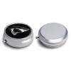 Black Shark Head Pill Box Portable Mini Travel Pill Organizer Holder 3 Compartment Decorative Round Pills Case Exquisite Daily Vitamin Container for Cod Liver Oil view 3