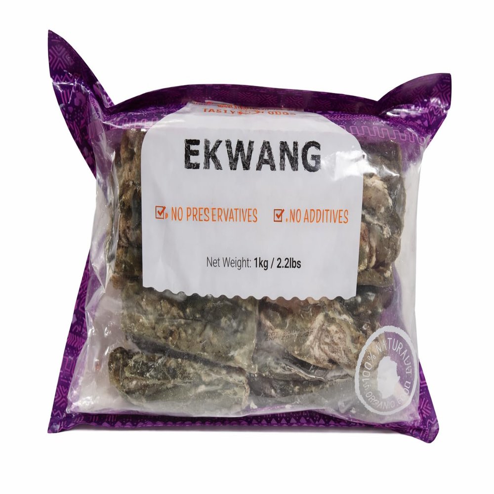 African Ekwang 1kg Frozen Traditional Cocoyam Dish, Authentic Central African Cassava Leaf Wrapped Meal, Ready to Cook Ethnic Grocery Food, Imported African Cuisine, Family Size Pack