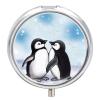 I Love Penguins Pill Box Portable Mini Travel Pill Organizer Holder 3 Compartment Decorative Round Pills Case Exquisite Daily Vitamin Container for Cod Liver Oil view 1