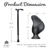 amicura FineStride Walking Cane for Men & Women Ergonomic Handle Height Adjustable Lightweight Portable Walking Stick Left Hand view 2