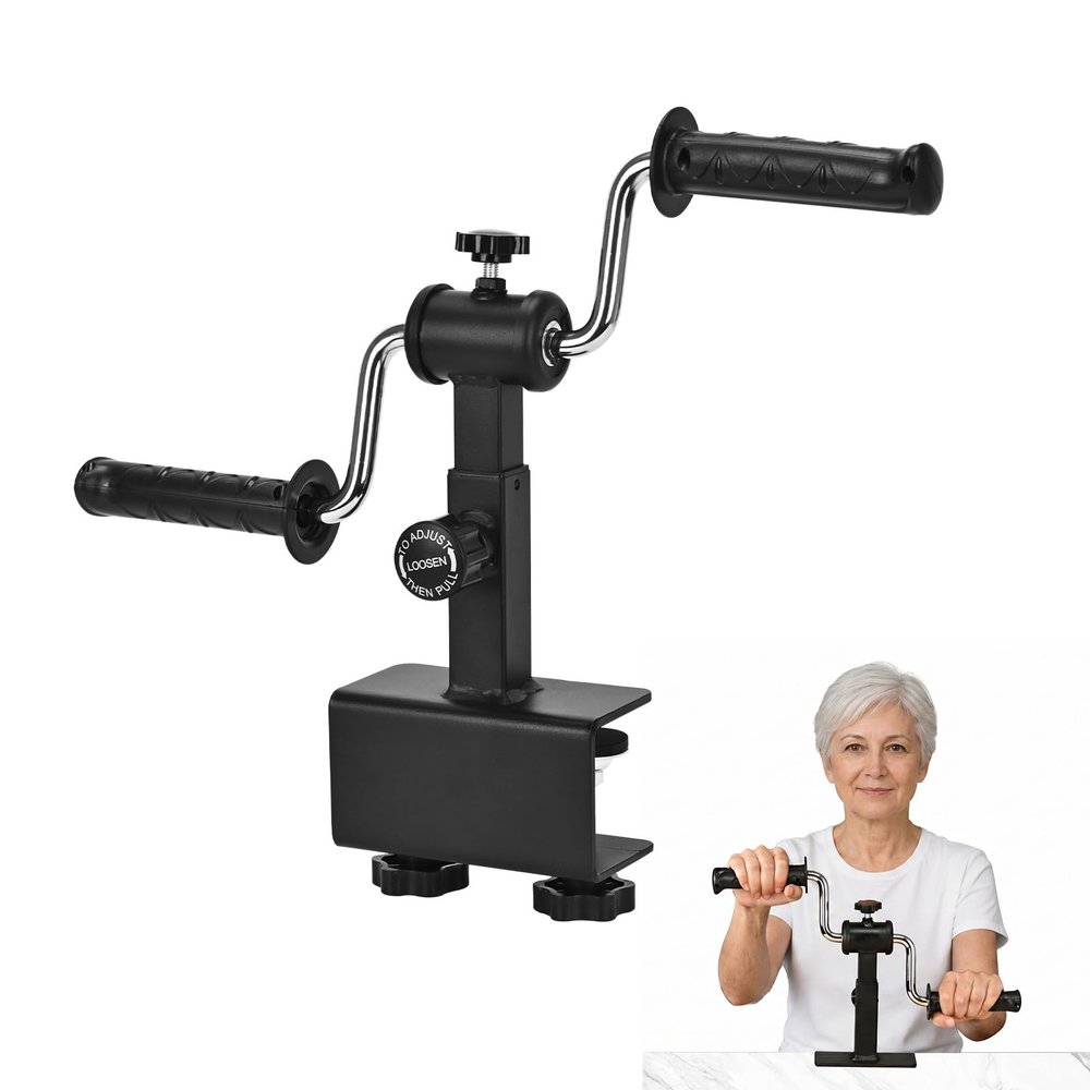 Arm Bike for Physical Therapy, Hand Bike Pedal Exerciser, Portable Arm Exercise Equipment for Arm and Shoulder Workout, Desktop Clamp Design, Suitable for Tabletops 0.4-1.95 in Thick