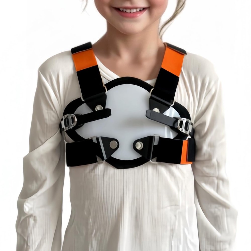 Pectus Carinatum Orthosis Brace, Pigeon Chest Support, Thoracic Depression Brace, Freely Adjust The Size, Anti-slip and Anti-displacement Design, Skin-Friendly and Breathable, Day and Night Use (XS)