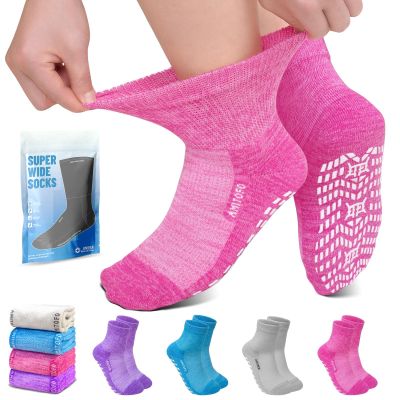 AMITOFO Diabetic Socks for Neuropathy, Non-Slip Grips for Women Men