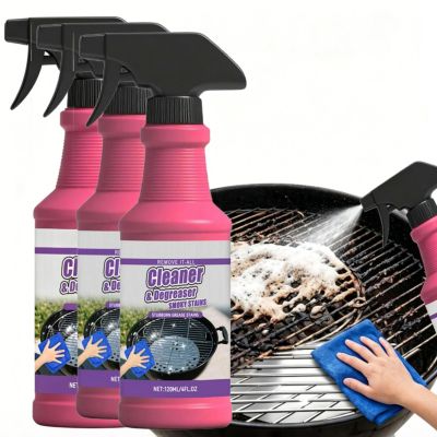 Fast-Acting Heavy-Duty Grill Degreaser Spray,BBQ Grill Cleaner Spray for Outdoor Grills,Multi-Surface Heavy Duty Degreaser Cleaner for Kitchen Stubborn Splatters,Stove Top,Drip Pans (1)