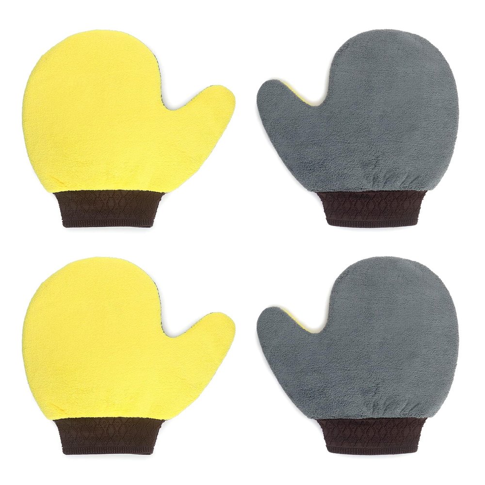 TWEJMZU Painter's Gloves, 4 Pack, Soft Microfiber Terry Mitts for Cleaning, Dusting, and Painting