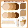 Brown Plates and Napkins Party Supplies for 24 Guests, Disposable 7&9 Gradient Brown Scalloped Paper Plates Tableware Set for Birthday PartyBoho,Baby Shower, Autumn, Thanksgiving Decorations view 2