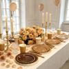 Brown Plates and Napkins Party Supplies for 24 Guests, Disposable 7&9 Gradient Brown Scalloped Paper Plates Tableware Set for Birthday PartyBoho,Baby Shower, Autumn, Thanksgiving Decorations view 3