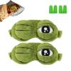 3D Frog Sleep Mask, Soft Plush Light Blocking Eye Mask with Adjustable Strap and Storage Pocket, Comfortable Animal Design for Travel, Nap, Meditation and Night Sleep (2PCS) view 1