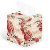 YCCZCPRL Peony Flower Tissue Box Cover Facial Paper Organizer Dispenser with Bottom Belt for Bathroom, Kitchen, Night Stands, Home, Car, Floral view 1
