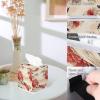 YCCZCPRL Peony Flower Tissue Box Cover Facial Paper Organizer Dispenser with Bottom Belt for Bathroom, Kitchen, Night Stands, Home, Car, Floral view 4