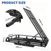 1000 LBS Hitch Mount Cargo Carrier with Ramp 55x35x9 Aluminum Folding Wheelchair Mobility Scooter Carrier Fits 2" Receiver for Pickup SUV Van Trailer Hitch Cargo Basket view 2