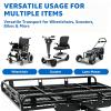 1000 LBS Hitch Mount Cargo Carrier with Ramp 55x35x9 Aluminum Folding Wheelchair Mobility Scooter Carrier Fits 2" Receiver for Pickup SUV Van Trailer Hitch Cargo Basket view 3