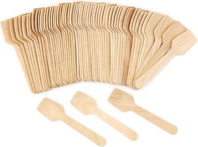 TANGTEA 600 PCS Square Head Wooden Spoons, 3.8 Inch Mini Ice Cream Spoons