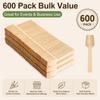 TANGTEA 600 PCS Square Head Wooden Spoons, 3.8 Inch Mini Ice Cream Spoons view 3