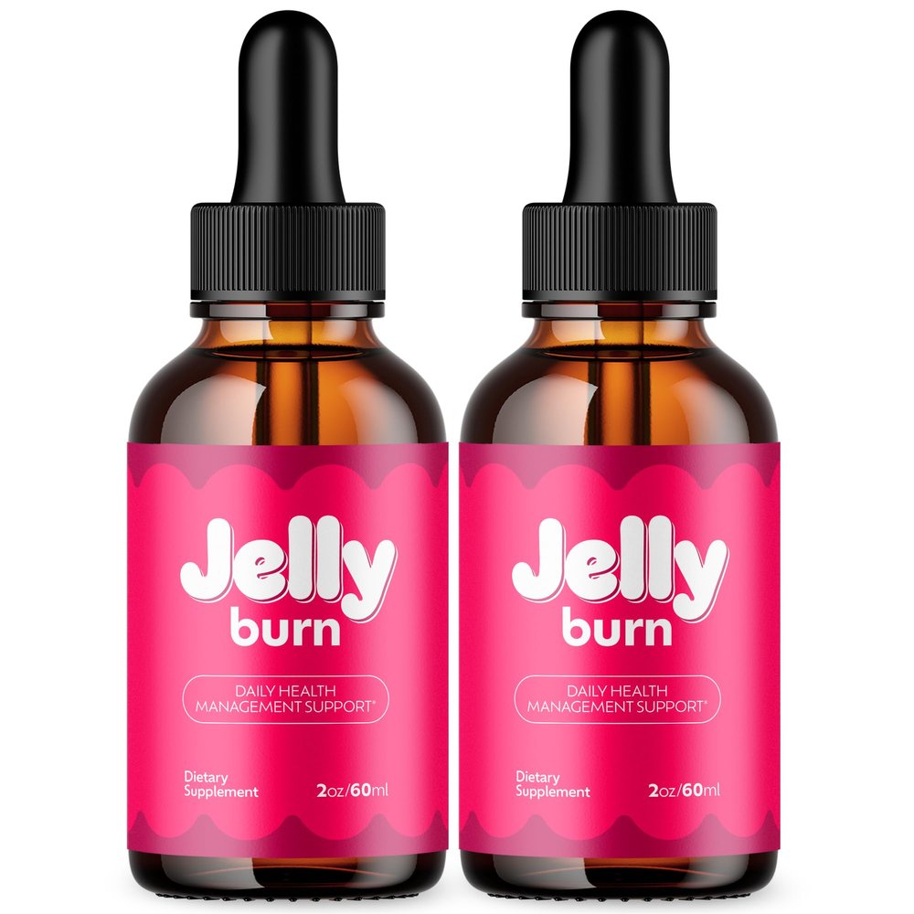 (2 Pack) Jelly Burn Drops, Advanced Formula JellyBurn Drops with Natural Ingredients, Maximum Strength Jelly Burn Health and Wellness Support Multivitamin Tincture for Women and Men (60 Servings)