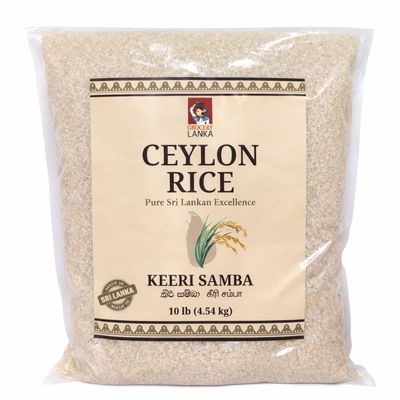 Ceylon Rice White Keeri Samba Rice 10lb (4.54kg) Premium Sri Lankan Short Grain Rice | Grocerylanka (4.5kg (10lb))