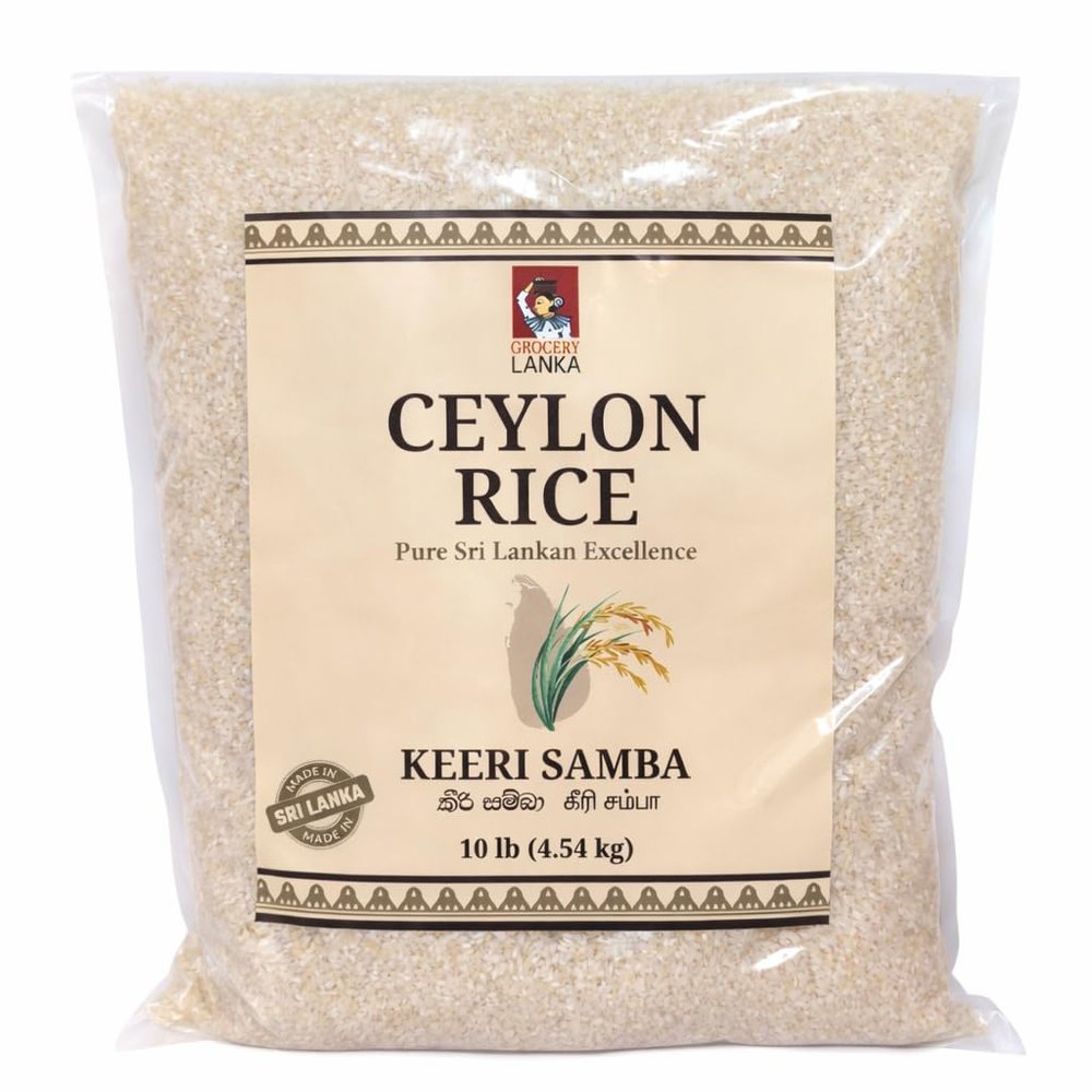 Ceylon Rice White Keeri Samba Rice 10lb (4.54kg) Premium Sri Lankan Short Grain Rice | Grocerylanka (4.5kg (10lb))