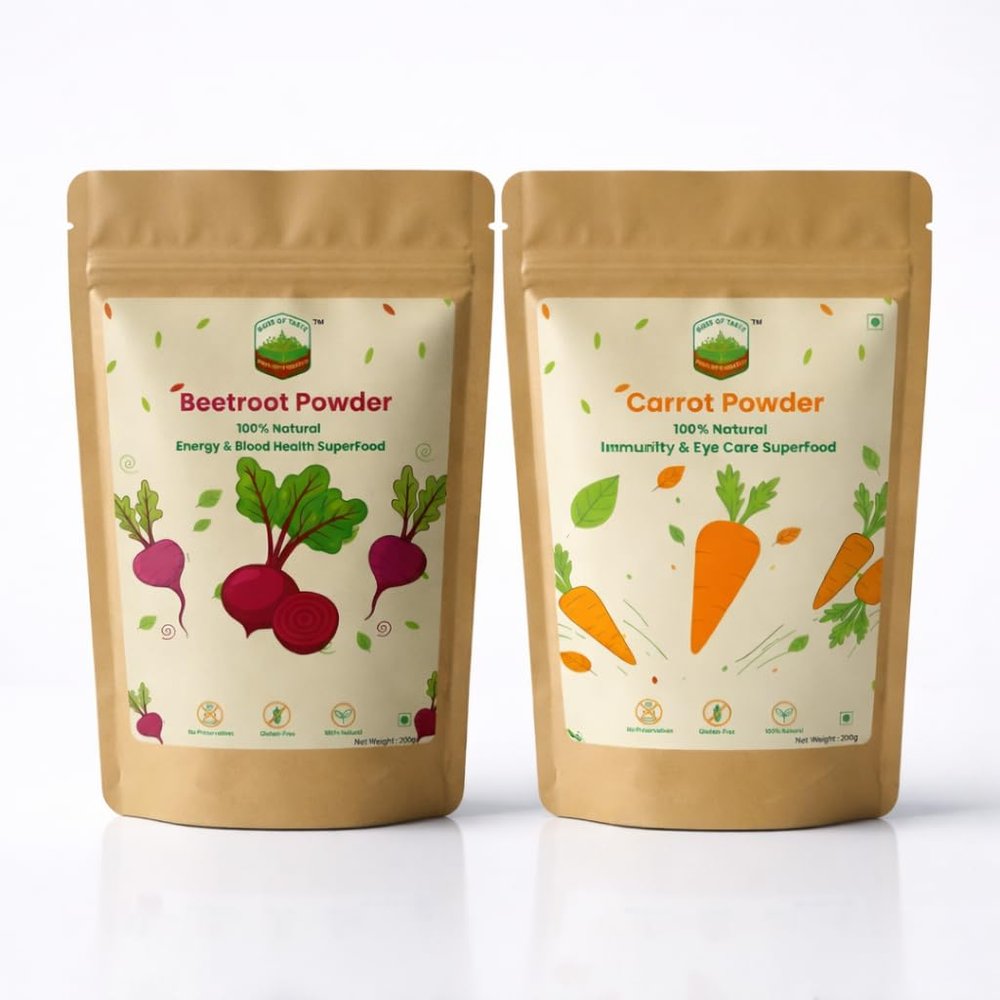 Buds of Taste Beetroot (Pack of 1) + Carrot (Pack of 1) | Farm Fresh Vegetables for Juices, Salads, Cooking & Indian Recipes | Healthy Daily Use Kitchen Combo
