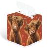 YCCZCPRL Highland Cow Tissue Box Cover Waterproof Facial Paper Organizer for Kitchen Dining Bathroom Cafe Spa Home Decor, Red Love view 1