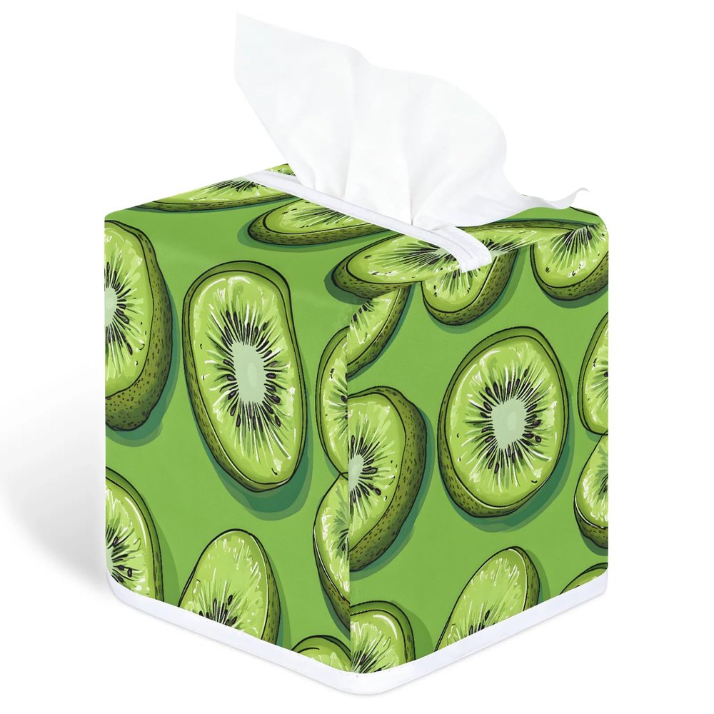 YCCZCPRL Kiwi Fruit Tissue Box Cover Square Napkin Holder for Home Bedroom Vanity Countertop Night Stands, Cute Kiwi