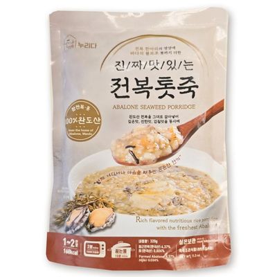 NURIDA Korean Style Abalone Rice Soup with Hijiki Seaweed, Ready Meal (320g X 1pack). .