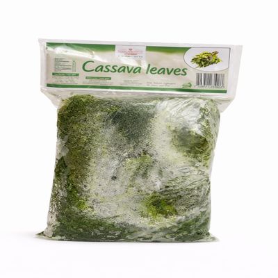 African Cassava Leaves 500g Frozen Chopped Cassava Leaf Greens | Authentic African Vegetable for Saka Saka Pondu Stew Soup | Ready to Cook Tropical Leafy Greens for International Grocery Meals