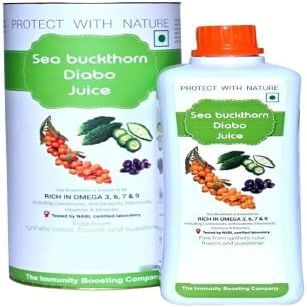 AD Sea Buckthorn D'IABO Jui.ce - 250 Ml (8.45 Fl Oz) - Omega 3 6 9-50 Serves - Sea Buckthorn Pu.lp, 1Pack