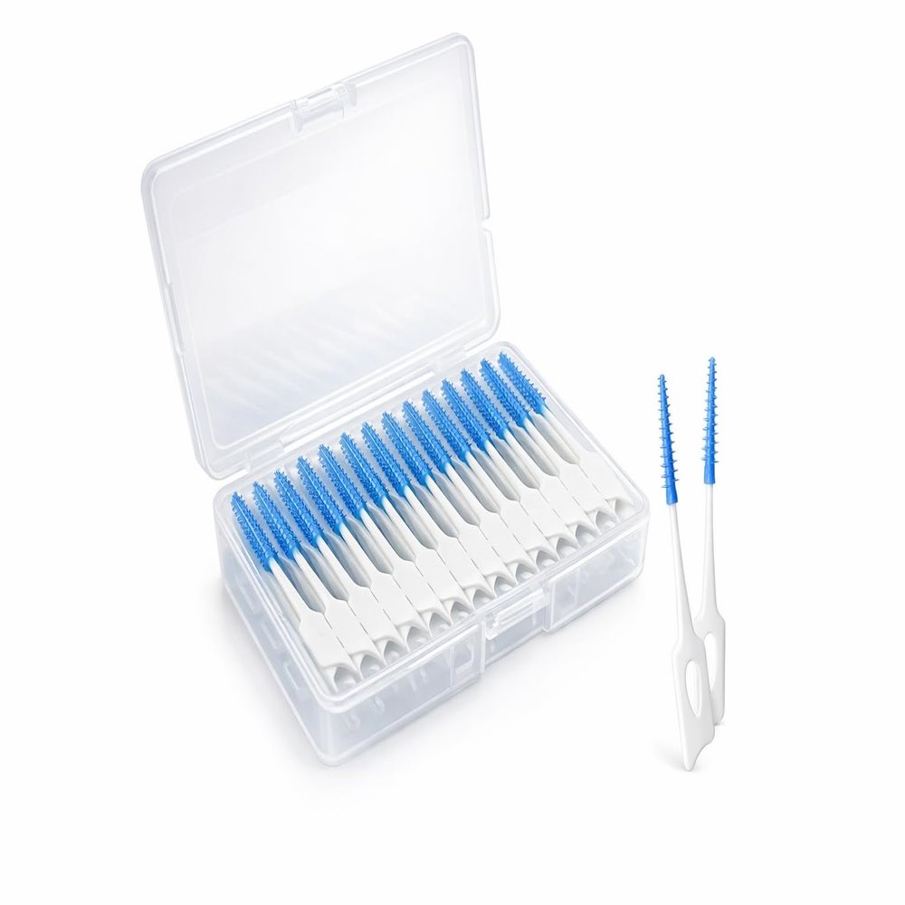 40PCS Interdental Brushes for Teeth Cleaning, Soft Bristles Dental Interdental Brush for Braces, Tight Spaces & Gum Care, Flexible Wire Tooth Cleaner with Portable Case (40pcs)