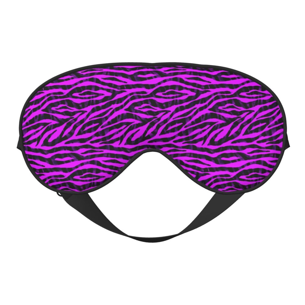 Black Purple Zebra Print Sleep Masks for Women Men, Double-Sided Eye Masks for Sleep, Blackout Eye Covers for Travel Sleeping