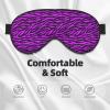 Black Purple Zebra Print Sleep Masks for Women Men, Double-Sided Eye Masks for Sleep, Blackout Eye Covers for Travel Sleeping view 4